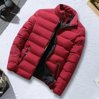 Winetr Jacket Мужская куртка Зимние куртки с толстой подкладкой для мужчин, ветрозащитная теплая стильная верхняя одежда с застежкой-молнией и воротником-стойкой