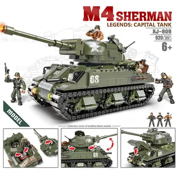 Военный Танк Соединенных Штатов M4 Sherman Medium Tank Batisbricks Мега Строительный Блок Ww2 Армейские Фигурки Героев Мировой Войны Кирпичная Игрушка