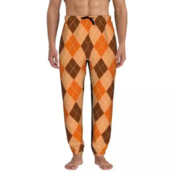 Мужские спортивные штаны для бега трусцой в оранжево-коричневую клетку Buffalo с карманами, спортивные брюки с открытым низом