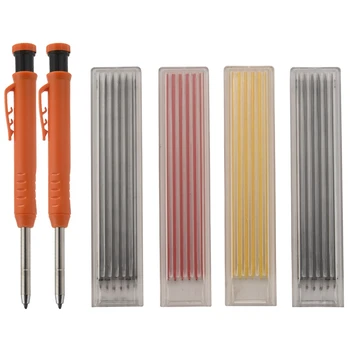 Набор механических плотницких карандашей с 24 механическими точилками для заправки карандашей, встроенная точилка для создания чертежей архитектора