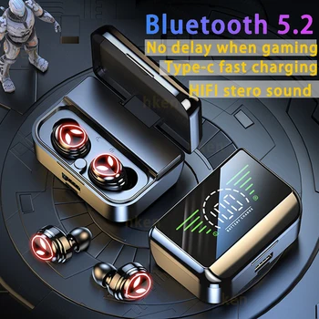 Наушники TWS Bluetooth 5.3 с зарядным устройством емкостью 3500 мАч, беспроводные наушники, 9D Стерео Спортивные водонепроницаемые наушники, гарнитуры с микрофоном