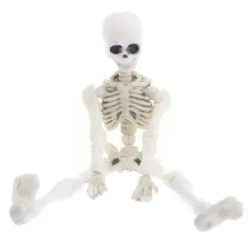 скелет с подвижным суставом 9 см, страшное украшение для вечеринки на Хэллоуин, мини-игрушки, розыгрыш, фигурка, модель скелета, череп, взрослые, малыш, M9J5