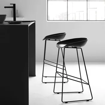 Современные барные стулья, минималистичные барные стулья, креативные и модные высокие табуреты для кафе, высокие табуреты для бара из нержавеющей стали