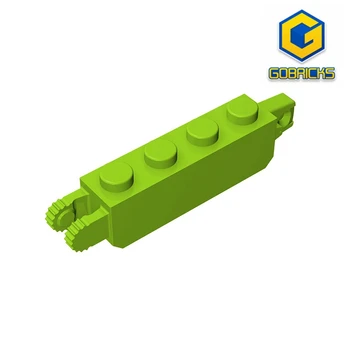 Шарнирный кирпич Gobricks GDS-1120 1 x 4 фиксатора с вертикальным концом для 1 пальца и вертикальным концом для 2 пальцев совместим с lego 30387